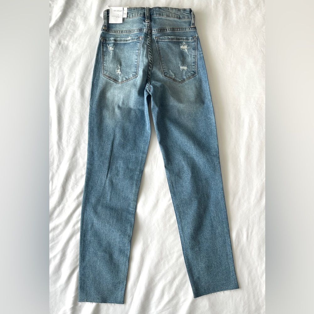 NWT STS Blue Jeans Womens Size 26 Caroline High Rise Raw Edge Denim Straight Leg - Picture 13 of 13